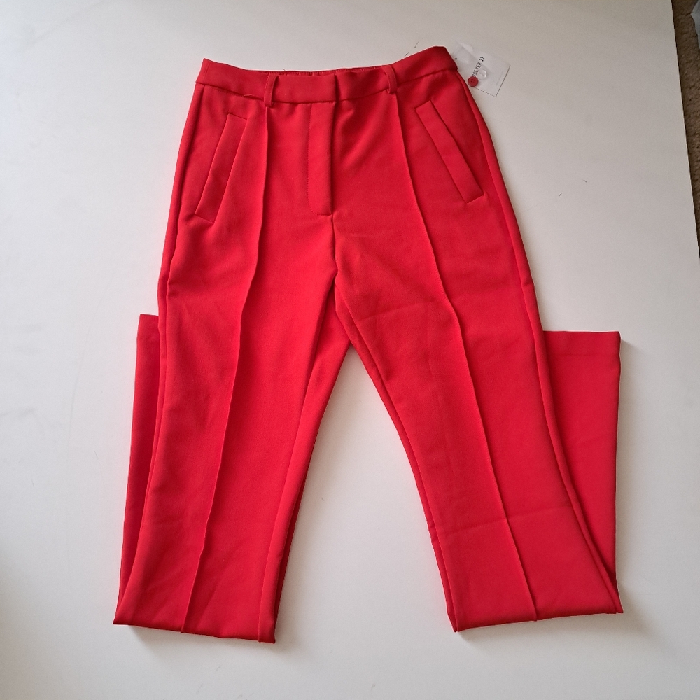 Women's High Rise Flared trousers in fiery red Forever 21 NWT Med